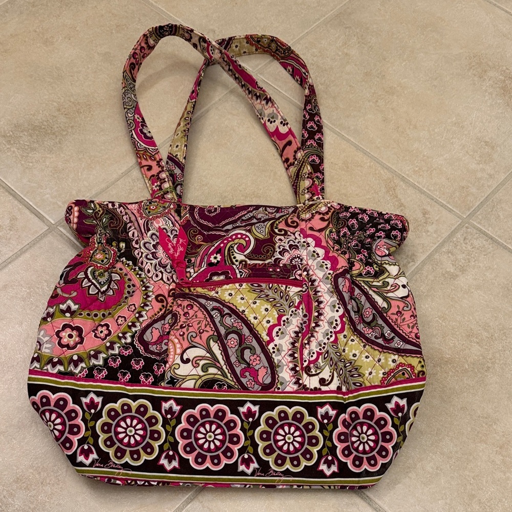 Vera Bradley Pink and Brown Paisley Tote
